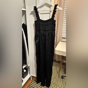 Ganni Black Satin Jumpsuit
